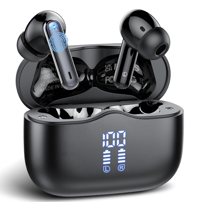 Wireless Earbuds, 2025 Bluetooth 5.4 Headphones in Ear with Stereo Deep Bass, 40H Bluetooth Ear Buds with 4 ENC Noise Ca