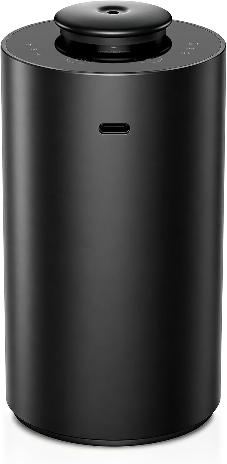 Waterless Essential Oil Diffuser for Home Aromatherapy Scent Diffusers with 3 Countdown Timer Settings or Timer-Off, 3 Mist Levels for Car Room