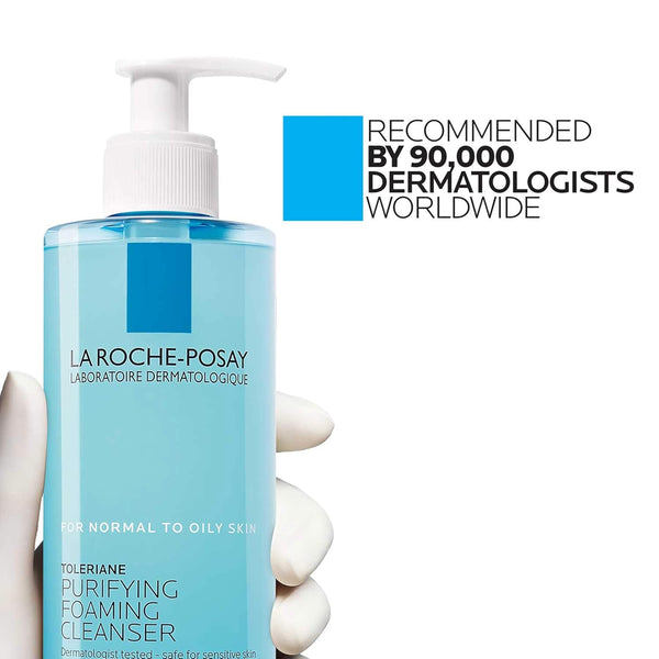 La Roche-Posay Toleriane Purifying Foaming Facial Cleanser, Niacinamide + Ceramides + Prebiotic Thermal Water, Oil Free Face Wash for Oily Skin,