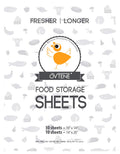 Food Storage Sheets for Cheese, Meat, and Produce - Keeps Food Fresher Longer (20 Sheets)