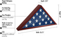 Americanflat Large Flag Display Case for Folded 5x9.5' Burial Flags - Engineered Wood Display Box for Wall or Tabletop - Silhouette Collection -