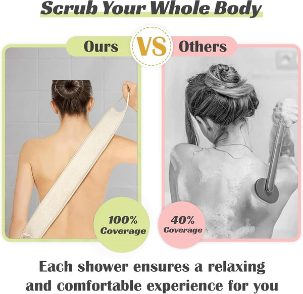 Natural Loofah Sponge Back Scrubber for Bath Shower, Exfoliating Body Scrubber, Shower Loofah Scrubber for Men and Women, Bath Sponge, Body Scrub,