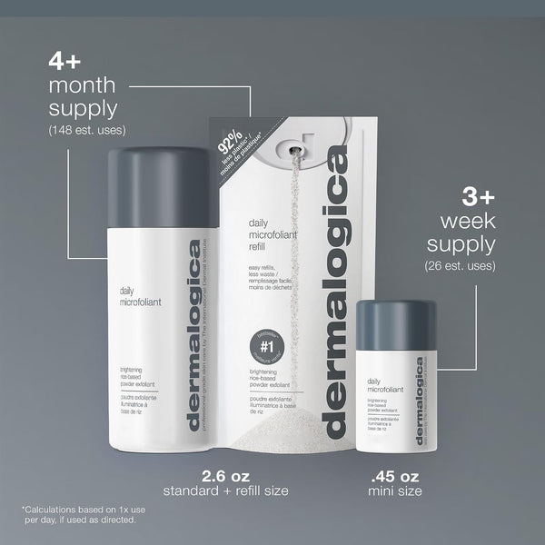 Dermalogica Daily Microfoliant, Face Exfoliator Scrub Powder with Salicylic Acid and Papaya Enzyme, Achieve Brighter, Smoother Skin Daily 0.45