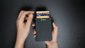 umoven Wallet for Men - with Money Clip Slim Leather Slots Credit Card Holder RFID Blocking Bifold Minimalist Wallet (Carbon Black)