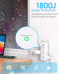 Surge Protector Outlet Extender with Rotating Plug, Multi Plug Wall Outlet 2C2A, 1 Pack White