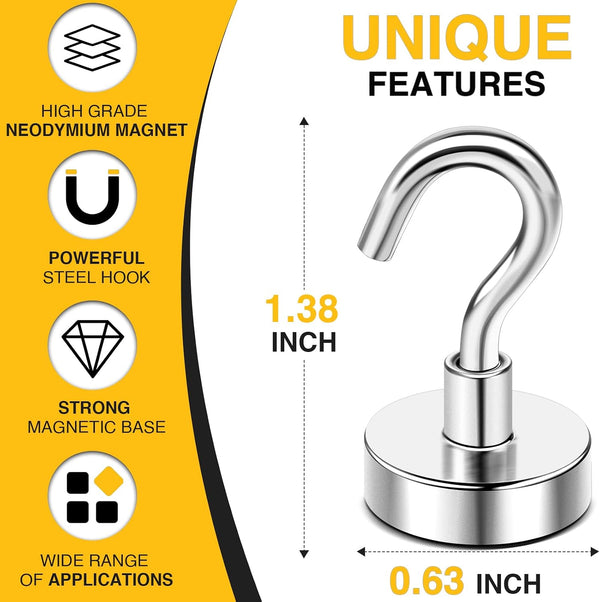 DIYMAG Magnetic Hooks, Strong Magents 10 Pack 30lbs for Cuise Cabins Ship | 2026 Ship Essentials Heavy Duty Strong Refrigerator Fridge Magnets for