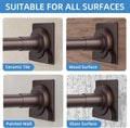 Matte Bronze Shower Curtain Rod,1 Inch Diameter Stainless Steel Adjustable Spring Tension Rods 32 to 68",With Holders,Anti-Slip,Curtain Rods No