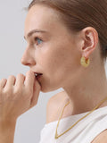 FRUMOS 18K Gold Plated Chunky Hoop Earrings for Women Fashion Thick Gold Hoops Set Jewelry for Birthday Christmas Gifts Gold Mulberry Shape Hoop