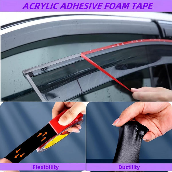 Gasenvan Double Sided Tape Heavy Duty, Mounting Adhesive Tape 1/4 in x 15.4 ft, Waterproof Adhesive Strip Tape for Indoor & Outdoor, Automotive
