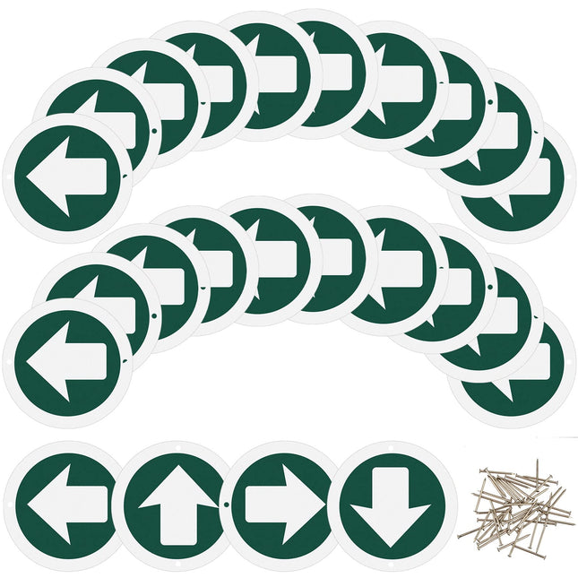 Amylove 24 Pieces Bright Reflective Trail Markers round Bin Marker with Reflective Tacks Aluminum Signs Thumb Tacks for 