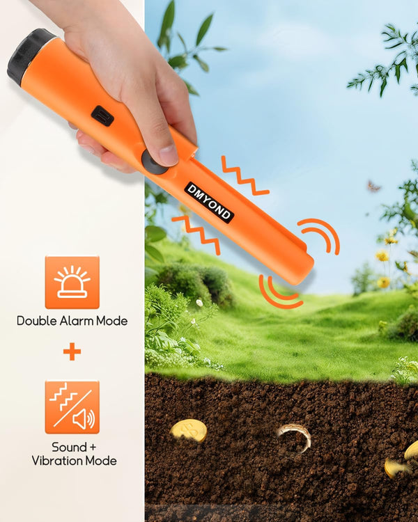 Dmyond Metal Detector Pinpointer - Professional Waterproof Handheld Pin Pointer Wand - High Sensitivity 360° Detection - Search Treasure