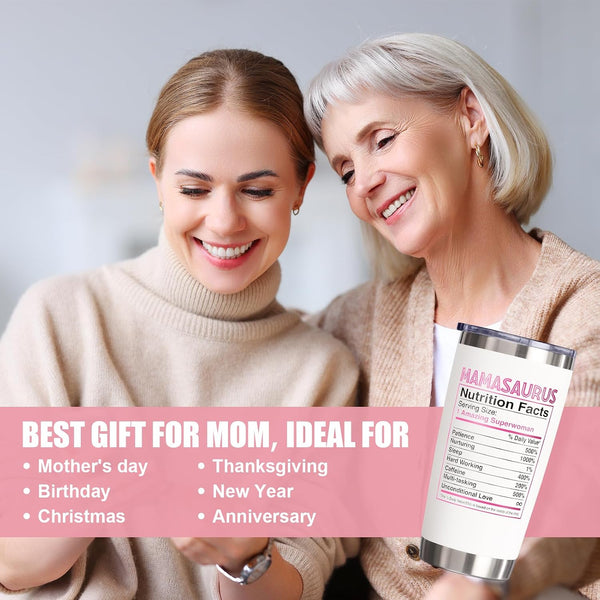 Gifts for Mom, Mothers Day Gifts from Daughter Son, 20 OZ Tumbler Best Mother Birthday Gift for Mama Mother-in-Law Wife Women, Mamasaurus