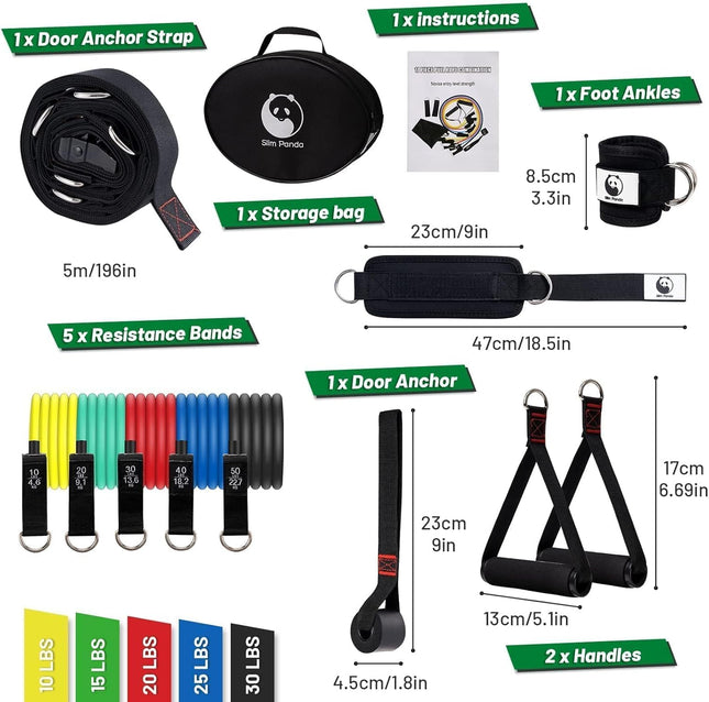 Slim Panda Door Anchor Strap for Resistance Bands, Door Resistance Bands for Wor