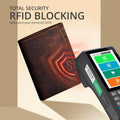 Real Leather Mens Trifold Wallet RFID Blocking Slim Minimalist Front Pocket - Thin & Stylish with ID Window in Gift Box Vintage Brown-No Box