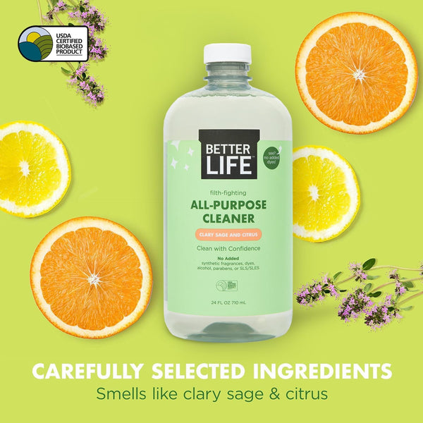 Better Life All Purpose Cleaner - Plant Based Home and Kitchen Cleaning Spray for Glass, Countertops, Appliances, Upholstery & More -