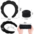 Zkptops Spa Headband for Washing Face Wristband Sponge Makeup Skincare Headband Terry Cloth Bubble Soft Get Ready Hairband for Women Girl Puffy