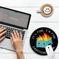 Gctriki Dumpster on Fire Round Mouse Pad, Funny Mousepad for Laptop 8.6 in | Small Gaming Mouse Pad, Stitched Edge, Non-Slip Rubber Base, Funny