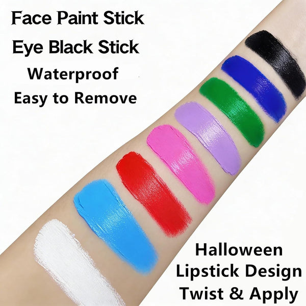 Go Ho Makeup Clown Black Cream-Blendable Stick - Face Body Paint for Professional SFX, Cosplay Costume - Safe Facepaint, Nose & Lip Smacking, Eye