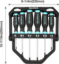 DURATECH 6-Piece Screwdriver Set, Magnetic Torx Screwdriver Set with 180° Rotating Storage Rack, Magnetic Tip, S2 Steel Shaft and Soft Handle,