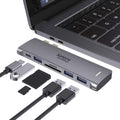 USB C Adapter for MacBook Pro/Air M1 M2 M3 2021 2020 2019 13" 15" 16" Grey 6-in-2