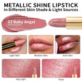 Oulac Light Pink Lipstick for Women with Metallic 3D Shine Lightweight Hydrating Formula, High Impact Lip Color, Vegan Beauty, Full Coverage Lip
