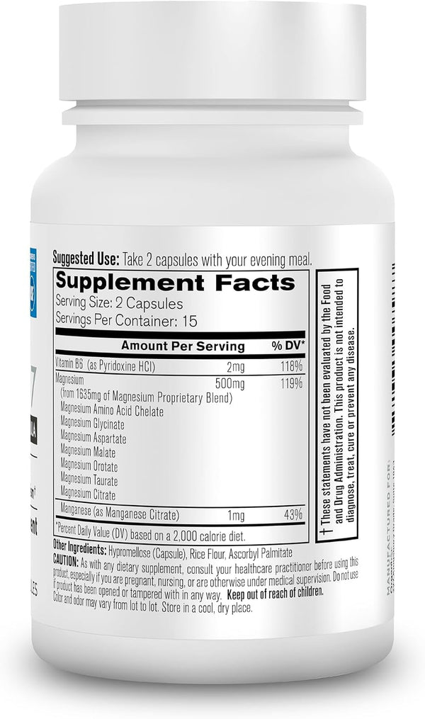Organixx Magnesium 7 Complex, Sleep & Muscle Support, 30 Caps 30 Count (Pack of 1)
