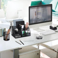 SYMDROMIA 13-in-1 Office Desk Organizer Set with Stapler and Tape Dispenser, Pen Holder, Scissors, Ruler, Hole Punch, 2 Pens & More Desktop
