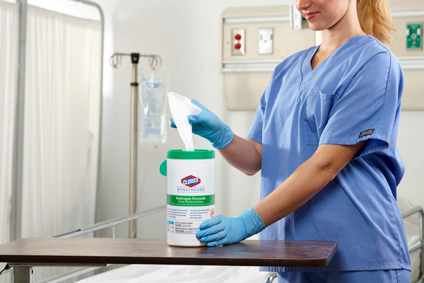 Clorox Healthcare Hydrogen Peroxide Cleaner Disinfectant Wipes, 6.75" x 9", 95 Count (Package May Vary) 95 Count (Pack of 1)