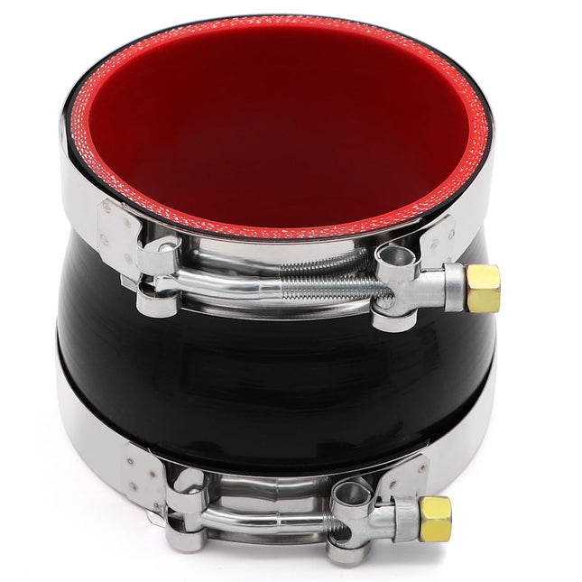 Straight Reducer Coupler Silicone Hose ID 4-Inch to 4-1/2Inch 4-Ply with Stainless Steel T-Bolt Clamp for Automotive Tur