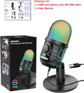 Gaming Microphone, USB Computer Microphone for PC, Mac, PS4/5, Condenser Podcast Mic for Studio Recording, Youtube, Streaming, with Headphone