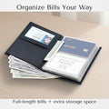 Men's Hipster Wallet, Up to 24 Cards, Leather Bifold Organizer, Black | 12 Built-In Card & Photo Sleeves | Flip-Through Organization | 2 ID