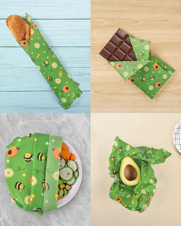 Beeswax Food Wraps 1 Meter Roll 13 x 39 Inch Reusable Beeswax Wraps Eco-Friendly Sustainable Food Storage Wraps for Sandwich, Cheese, Fruit,