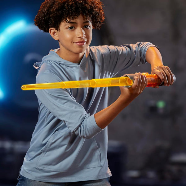 STAR WARS Lightsaber Forge Kyber Core Jedi Knight Yord Fandar, Officially Licensed Yellow Customizable Electronic Lightsaber, Toys for 4 Year Old