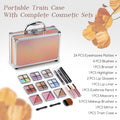 Color Nymph Beginner Makeup Kits for Teens with Train Case Included Full Makeup Kit Eyeshadow Palette Blushes Bronzer Highlighter Lipstick Brushes