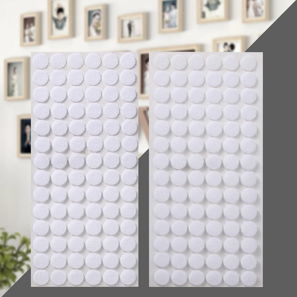 JUMINIZ 1000 Pcs (500 Pairs) 0.59inch Diameter Hook and Loop Fastener Self Adhesive Round Circle Sticky Sticker Dots for Arts and Crafts School