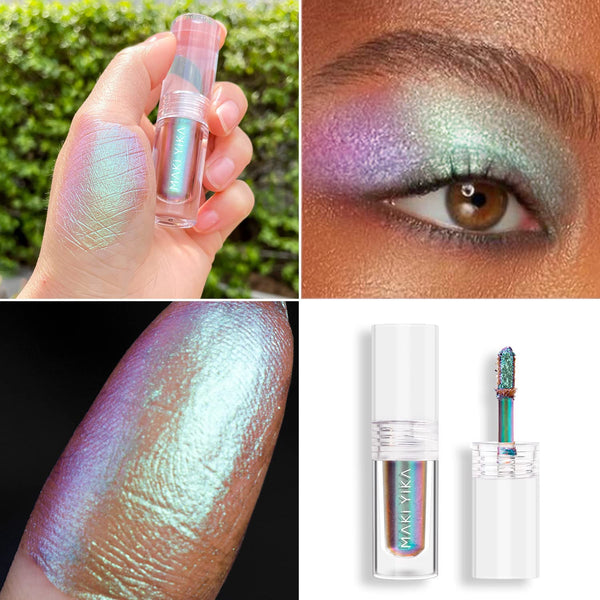 MAKI YIKA Glitter Liquid Eyeshadow Green Purple Color Shifting Eyeshadows Aurora