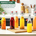 8 Set 16 OZ Swing Top Glass Bottles - Flip Top Beer Brewing Bottles with Stopper for Fermentation, Kombucha, Mead Kefir, Vanilla Extract, Juice,