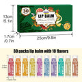 AZEN 30 Pack Lip Balm, Natural Lip Balm Bulk, Lip Care Product, Moisturizing Lip Balms for Dry Cracked Lips - 10 Flavors
