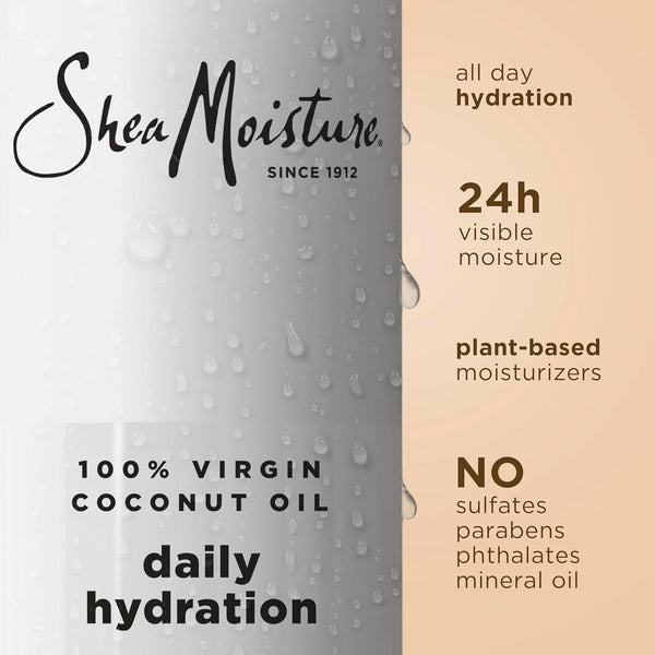 Sheamoisture Virgin Coconut Oil Body Wash Nourish and Replenish Skin Daily Hydrating Body Wash for 24H Visible Moisture for Healthy, Glowing Skin