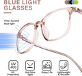 FONHCOO Blue Light Blocking Glasses Women Men TR90 Fashion Frame Computer Blue Light Glasses Crystal Brown