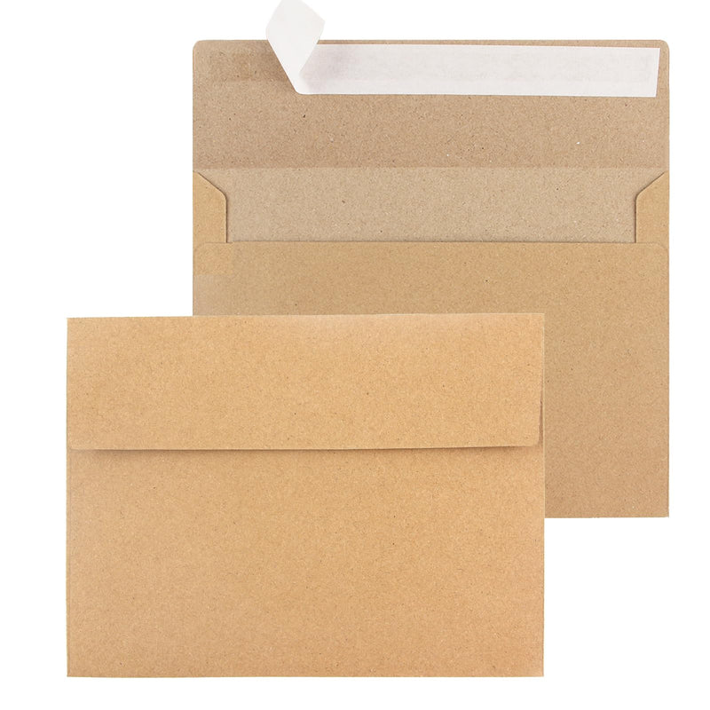 100 Pack Kraft Envelopes,A7 Invitation Envelopes,5x7 Envelopes for Invitations,Envelopes,Wedding,Brown Kraft Envelopes for Personalize Birthday