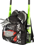Rawlings | SAVAGE Backpack Equipment Bag | T-Ball/Youth Baseball & Softball | Multiple Styles Black / Silver
