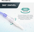 ResOne Oxygen Tubing Swivel Connector, 5‑Pack – 360° Rotating O2 Hose Coupler for Standard Oxygen Tubing, Leak‑Resistant Barbed Design,