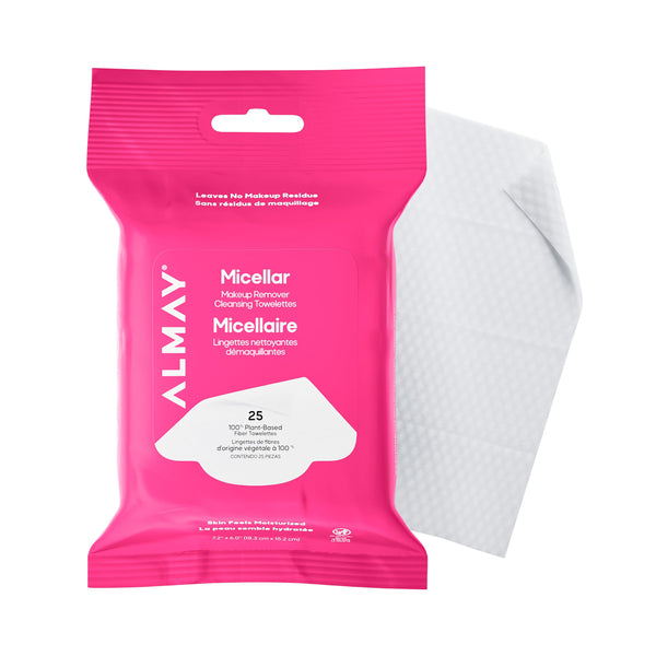 Almay Micellar Makeup Remover Cleansing Towelettes, Hypoallergenic, Fragrance-Free, 25 count (Packaging may vary) 25 Count (Pack of 1) MICELLAR
