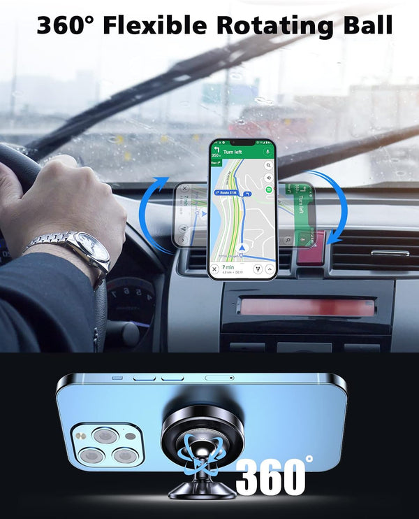 2 Pack Magnetic Phone Holder for Car, [ Strong Magnet ] Magnetic Phone Holder, [ 360° Rotation ] Phone Magnet for Car, Compatible with Most