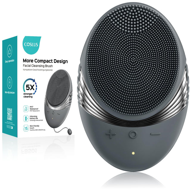 COSLUS Facial Cleansing Brush Face Scrubber : Portable Silicone Waterproof Recha