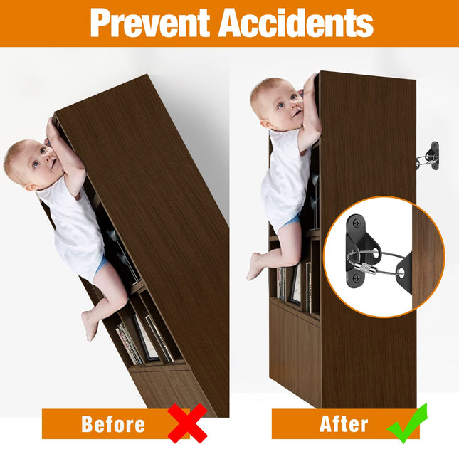 Furniture Anchors (10 Packs) anti Tip Furniture Anchors for Baby Proofing, Furni