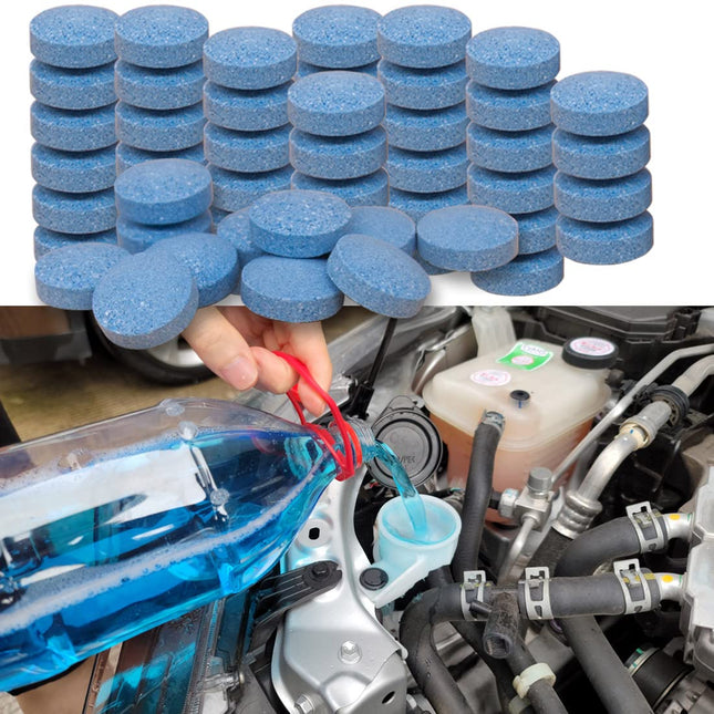 100 Pieces Car windshield washer fluid Concentrated Clean Tablets,New Formula windshield wiper fluid Solid Effervescent Tablet.Remove glass
