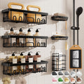 Veken Shower Caddy 6-Pack, Bathroom Organizers and Storage Shelves, Black Black 6-Piece Set