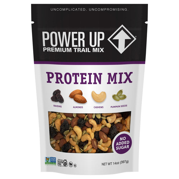 Power Up Premium Trail Mix - Protein Packed 14oz, No Added Sugar, Made Without Peanuts, Gluten Free, Vegan, Non-GMO Raisin 14 Ounce (Pack of 1)